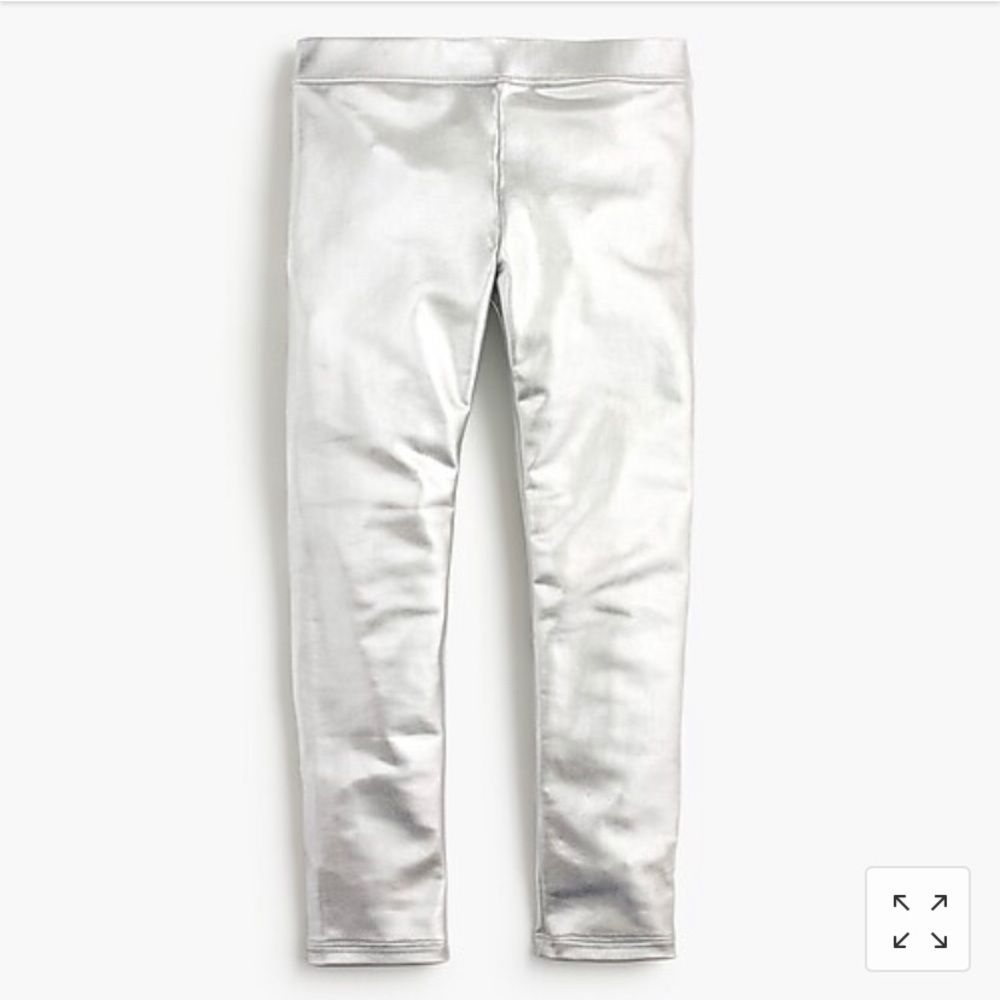 Silver metallic JCrew girls leggings